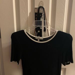 Black form fitting T-shirt